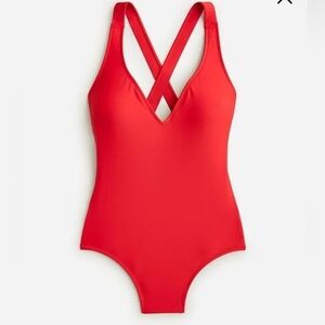 Red Cross-Back Women's Swimsuit